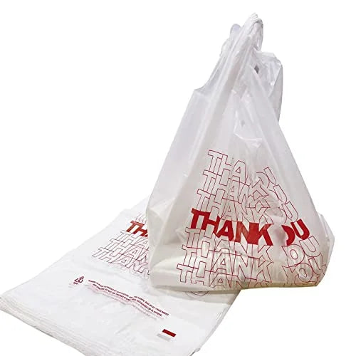 White “Thank You” T-Shirt Carry-Out Bags - 1000 Pack - A1 WHOLESALE LLC wholesale supplier Aonecostumer