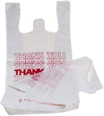 White “Thank You” T-Shirt Carry-Out Bags - 1000 Pack - A1 WHOLESALE LLC wholesale supplier Aonecostumer