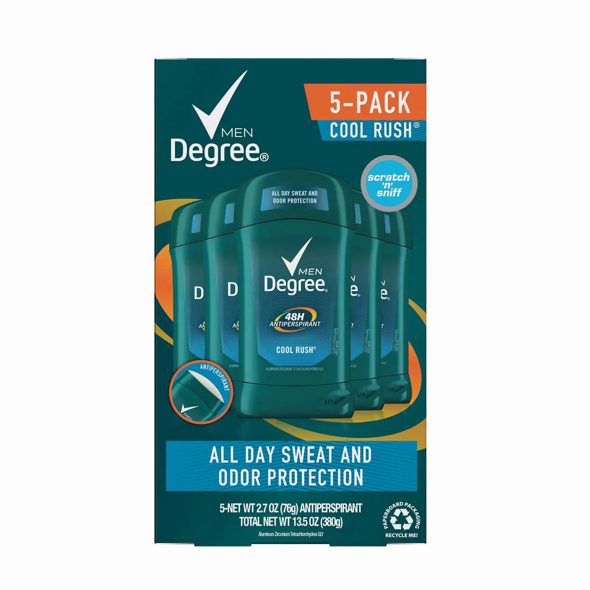 Degree Men Dry Protection Anti-Perspirant, Cool Rush - 2.7oz/5pk - A1 WHOLESALE LLC wholesale supplier Aonecostumer