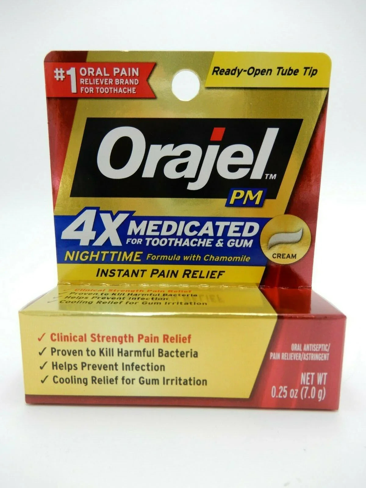 Orajel 4X Medicated PM For Toothache and Gum Cream - 0.25oz/24pk - A1 WHOLESALE LLC wholesale supplier Aonecostumer