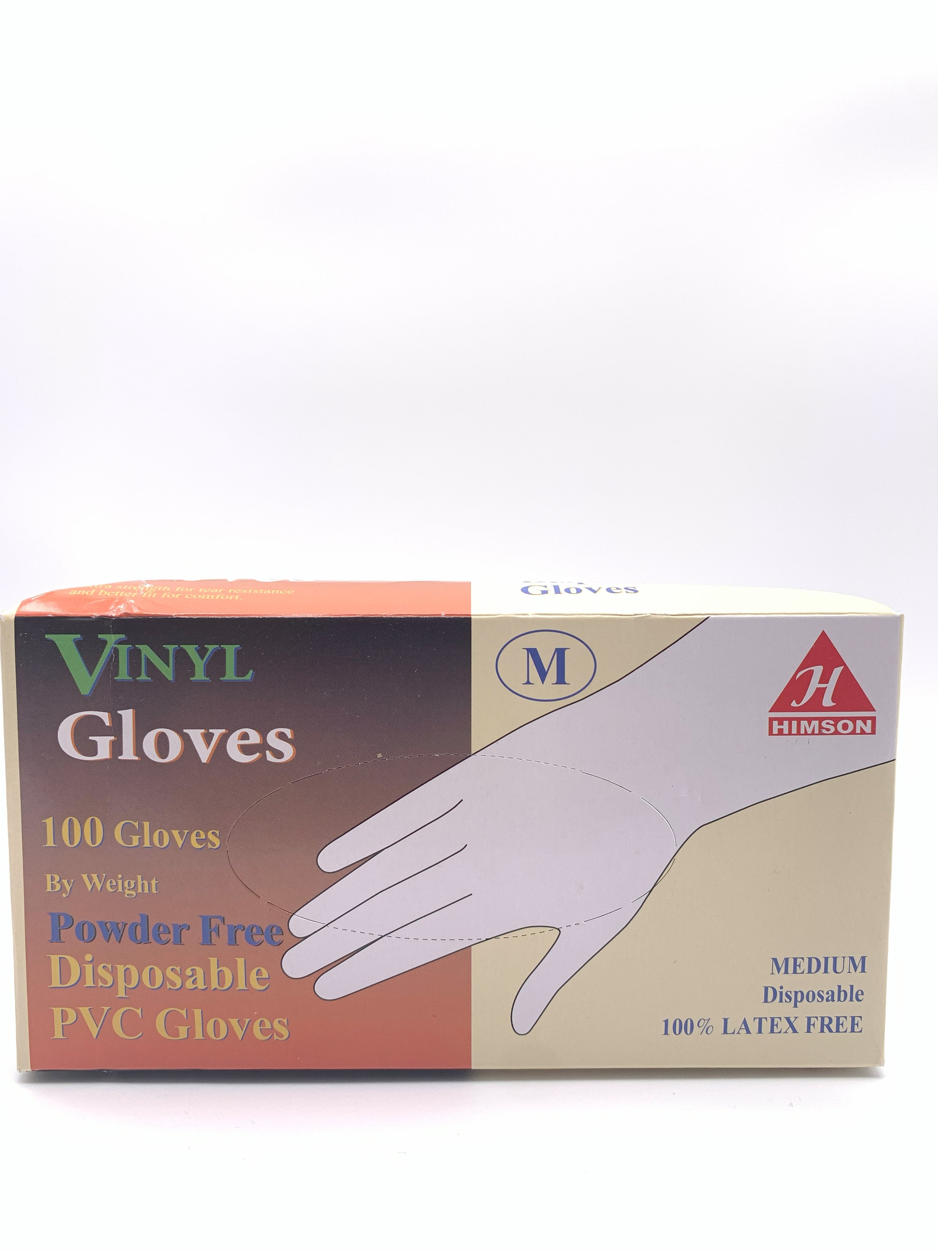 Himson vinyl gloves powder free size M,L,XL 100 count - My Store wholesale supplier Aonecostumer