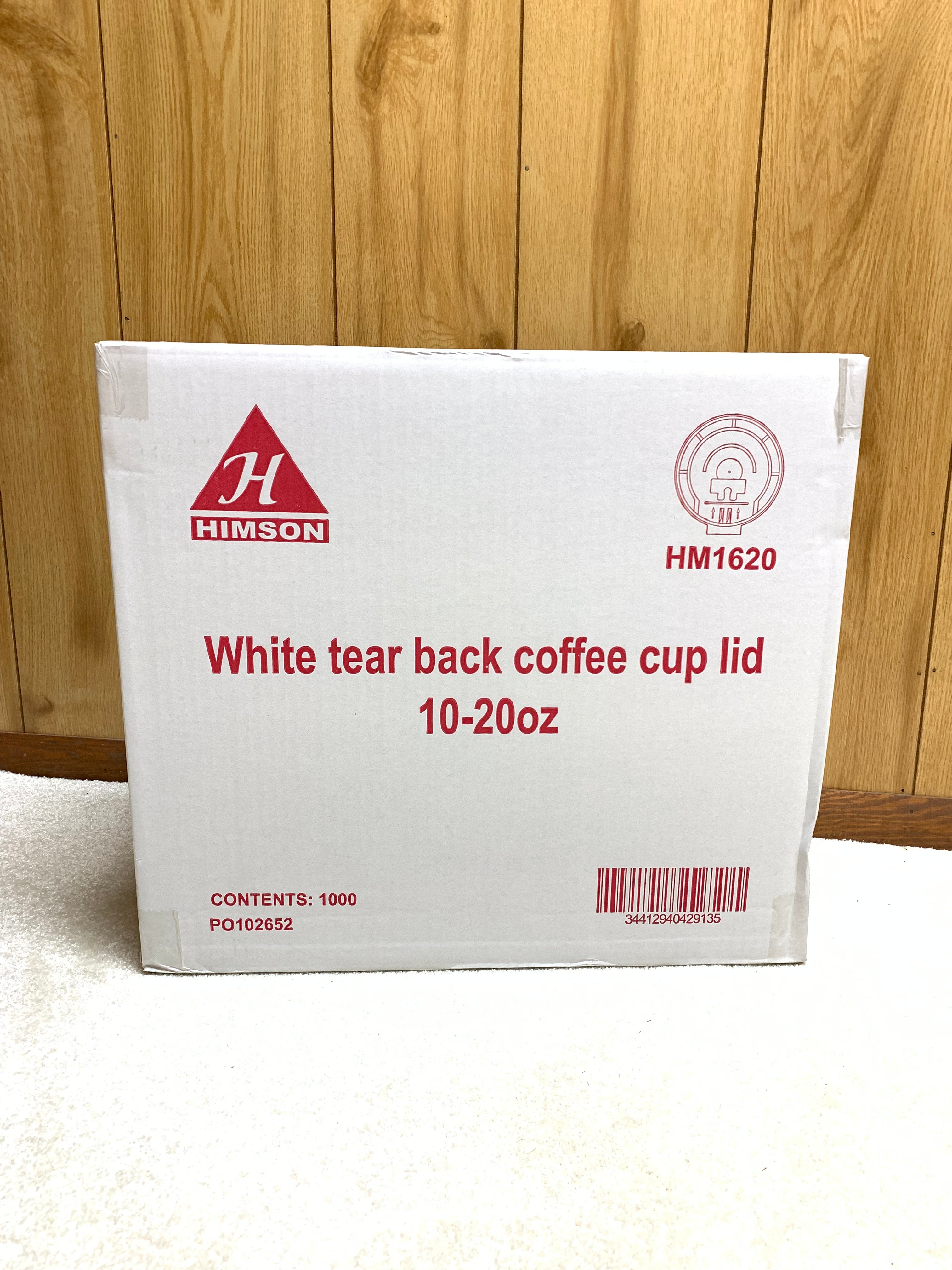 Himson white tear back coffee cup lid 10-20oz 1000ct - My Store wholesale supplier Aonecostumer
