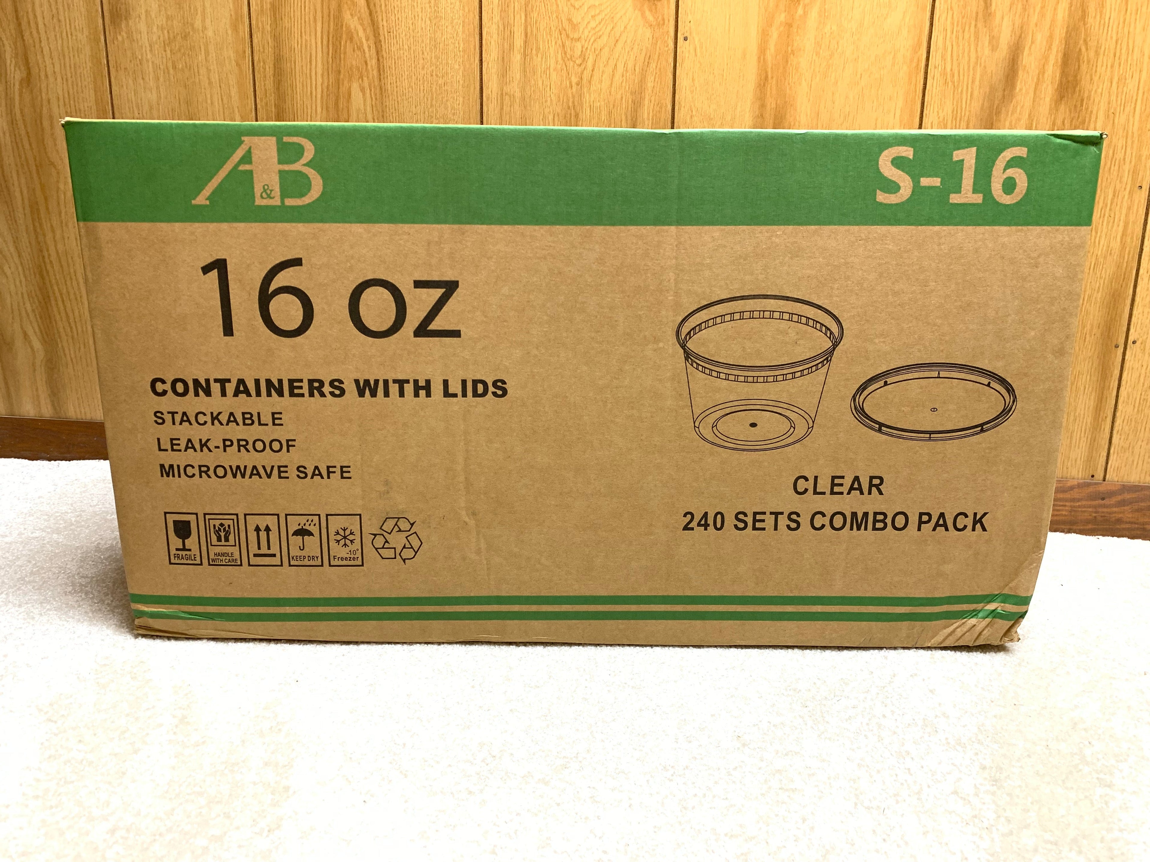 A&B 16oz containers with lids 240 combo pack - My Store wholesale supplier Aonecostumer
