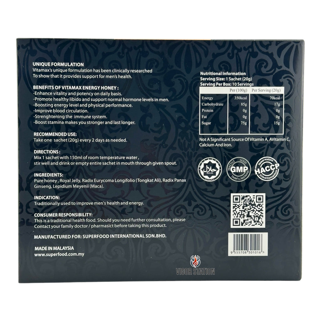 Vitamax Doubleshot Energy Honey – 10 Pack - Honey Packs Vitamax Energy Honey wholesale supplier Aonecostumer