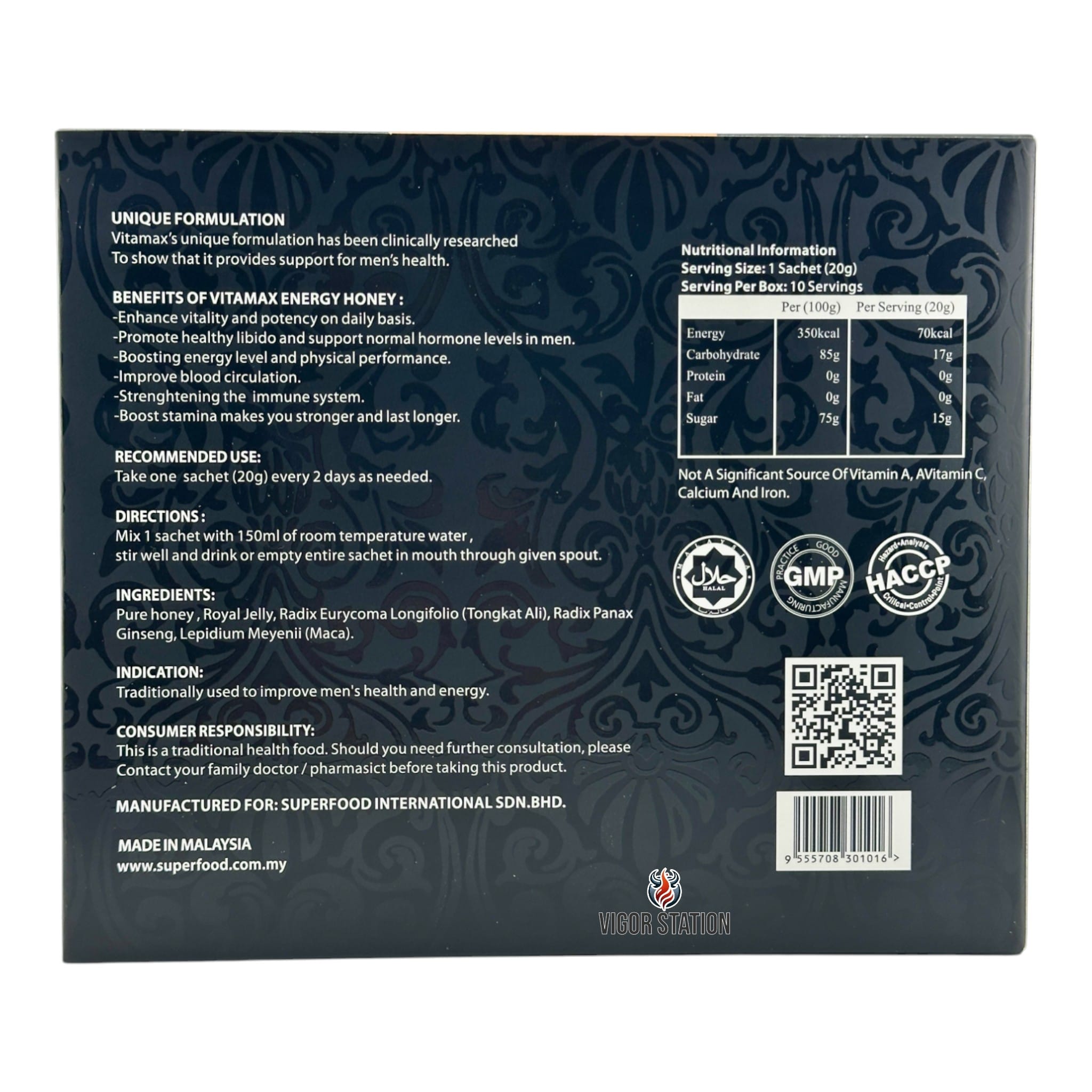 Vitamax Doubleshot Energy Honey – 10 Pack - Honey Packs Vitamax Energy Honey wholesale supplier Aonecostumer