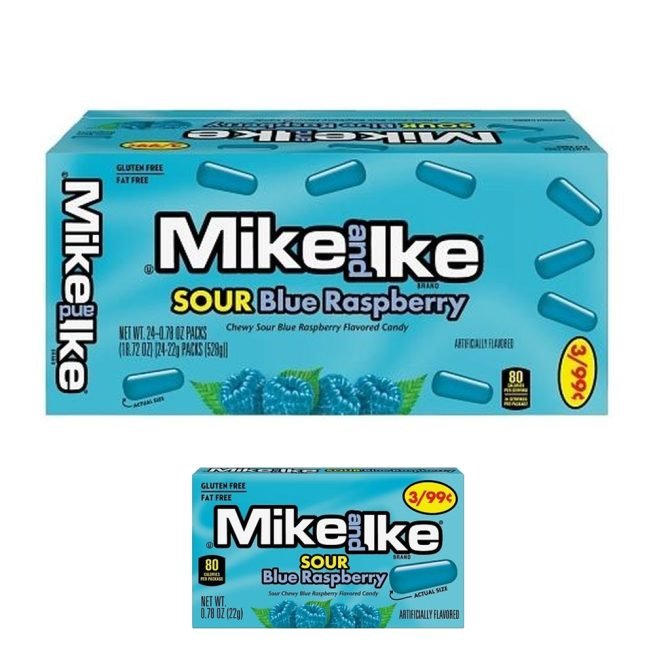 Mike & Ike Sour Blue Raspberry 0.78 Oz - 24 Ct - My Store wholesale supplier Aonecostumer