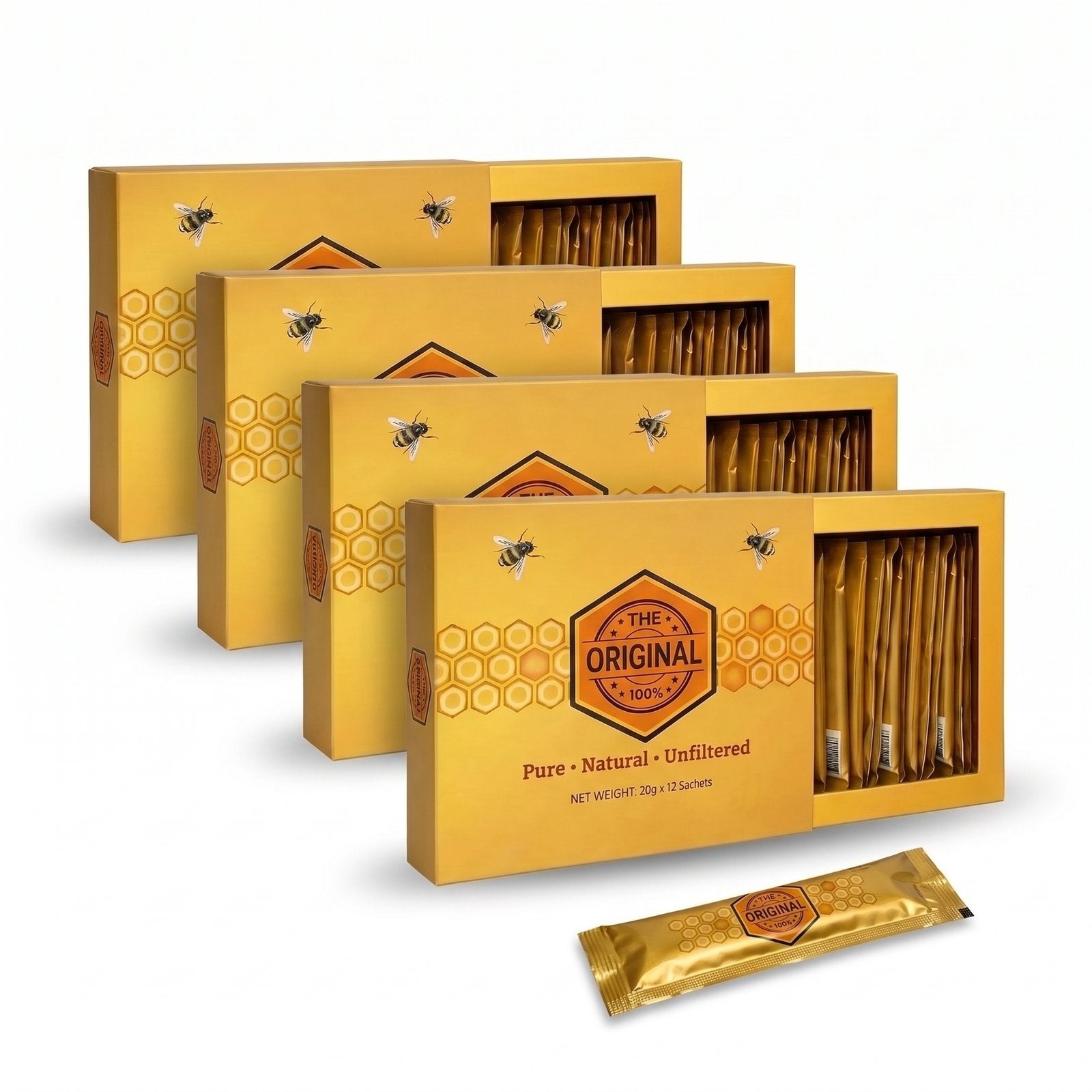 4 x The Original Honey Sachets – 12 Sachets Each