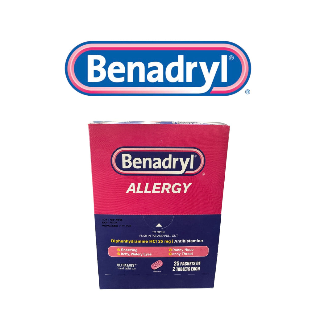 Benadryl Allergy Tablet 2pk- 25ct - Medicine Benadryl wholesale supplier Aonecostumer