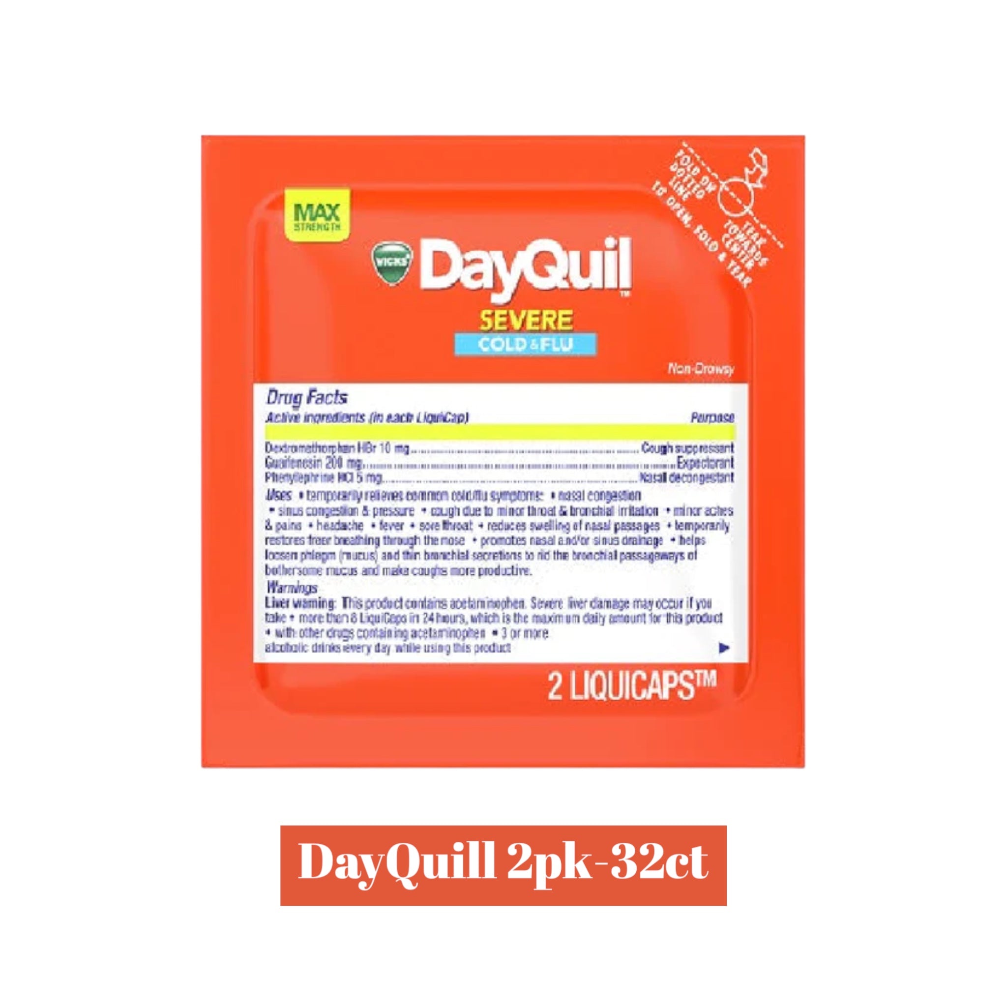 DayQuill Cols & Flu Caplets 2pk- 32ct - Medicine Vicks wholesale supplier Aonecostumer