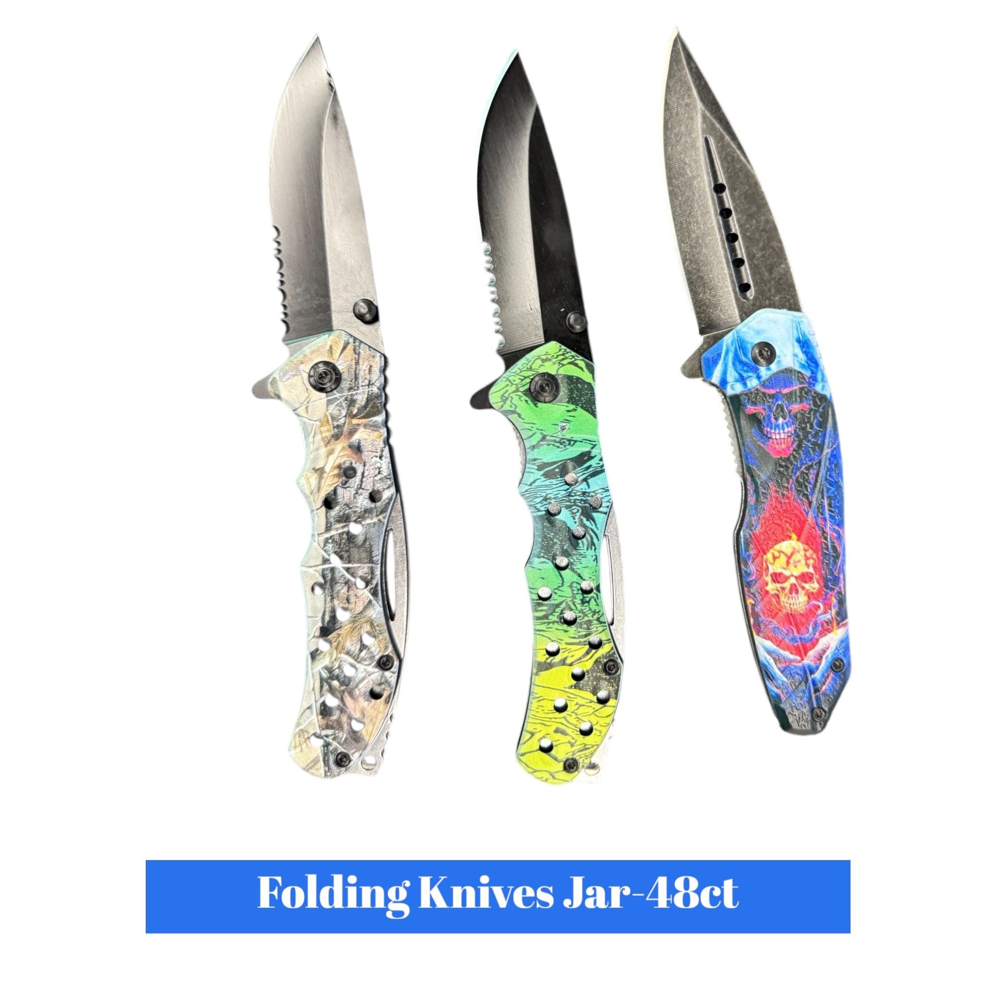 Folding Knives Jar- 48ct - Personal Use SoCAL Distro LLC wholesale supplier Aonecostumer