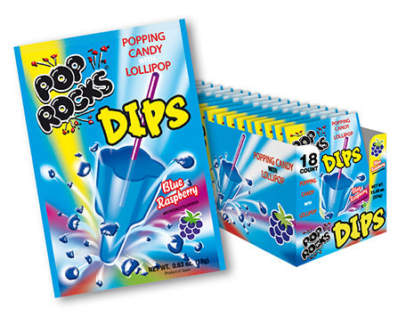 Pop Rocks Dip Blue Raspberry .63 oz (18 Packs Per Box) - UsaCandyWholesale.Com wholesale supplier Aonecostumer
