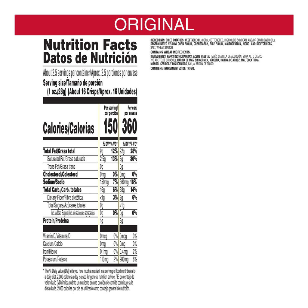 Pringles Original Potato Crisps Chips ( 2.5 Ounce, 12 Count )