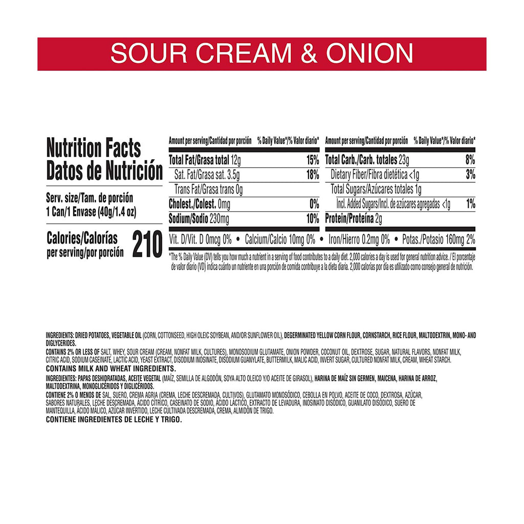 Pringles Sour Cream and Onion Potato Crisps Chips ( 1.4 Ounce, 12 Count )