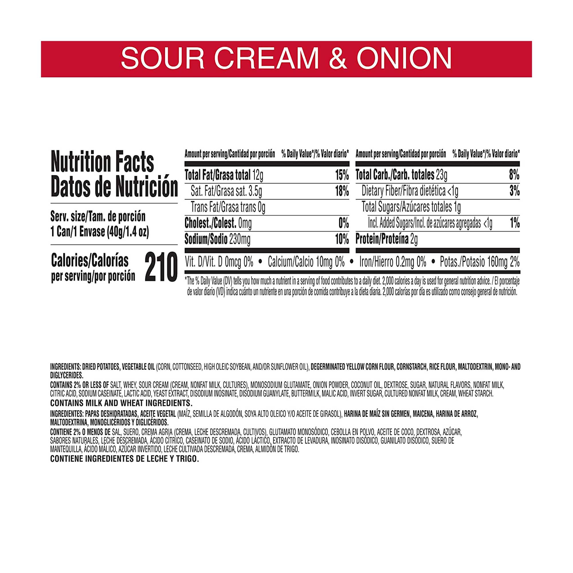 Pringles Sour Cream and Onion Potato Crisps Chips ( 1.4 Ounce, 12 Count )
