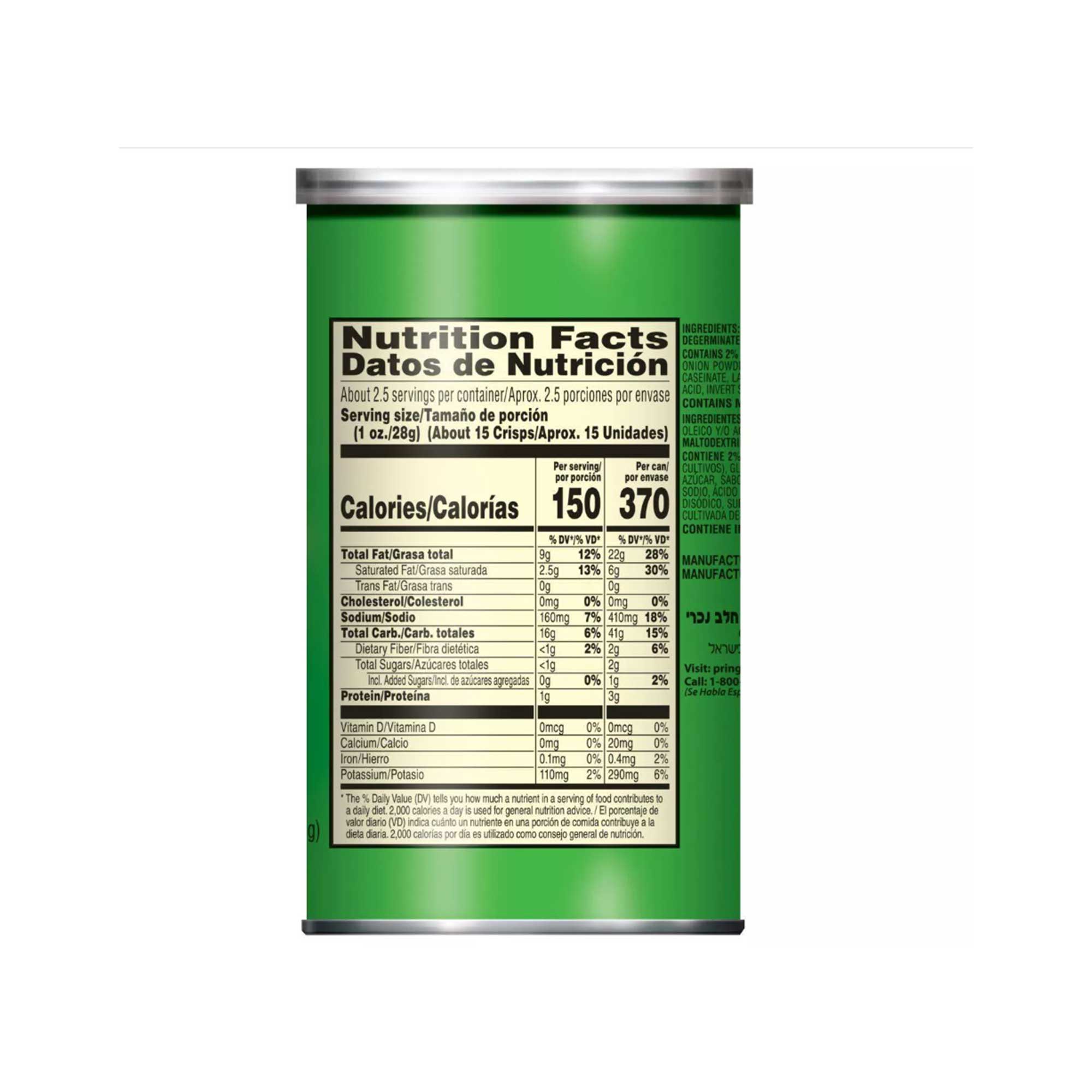 Pringles Sour Cream and Onion Potato Crisps Chips ( 2.5 Ounce, 12 Count )