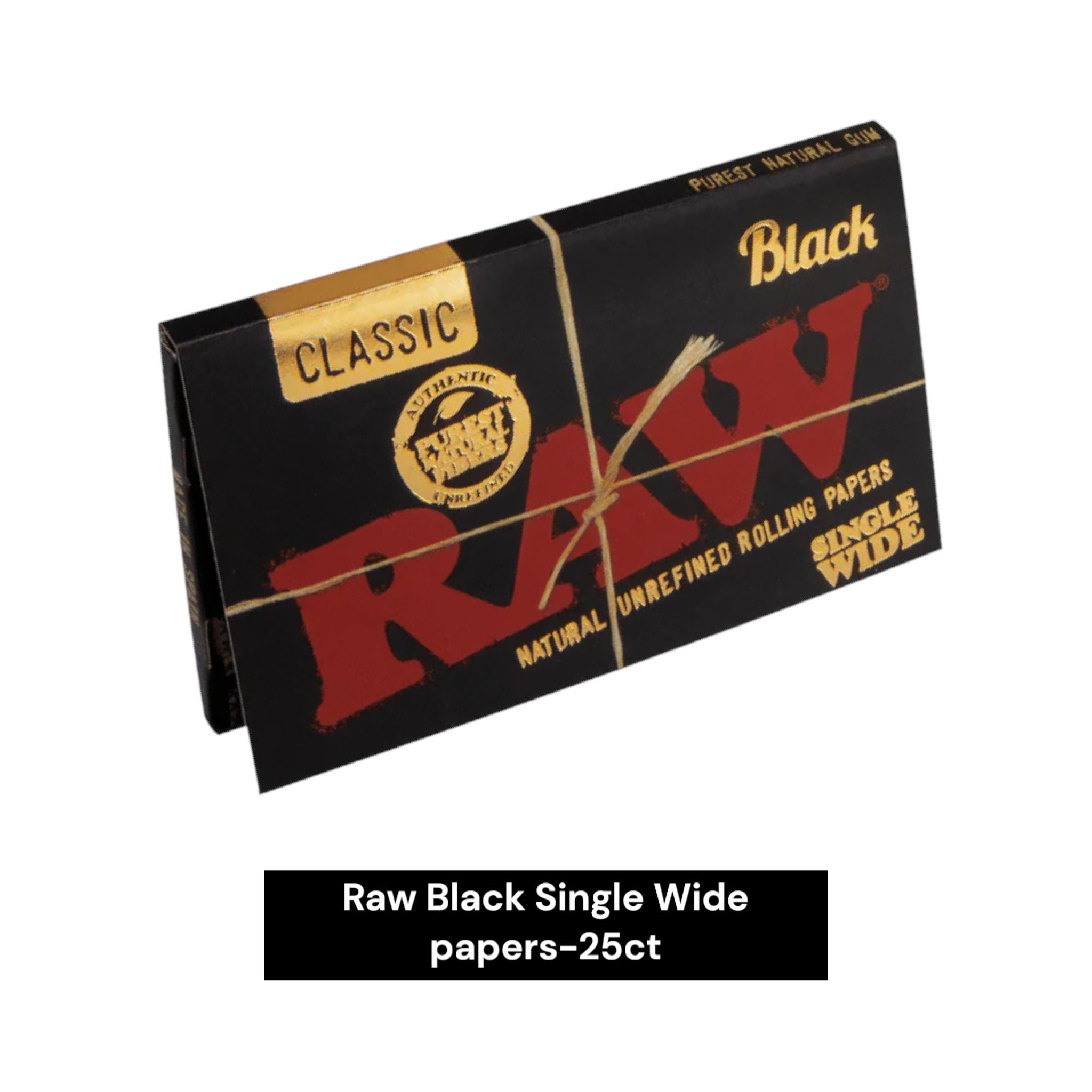 Raw Black Single Wide Papers- 25ct - Rolling Papers Raw wholesale supplier Aonecostumer