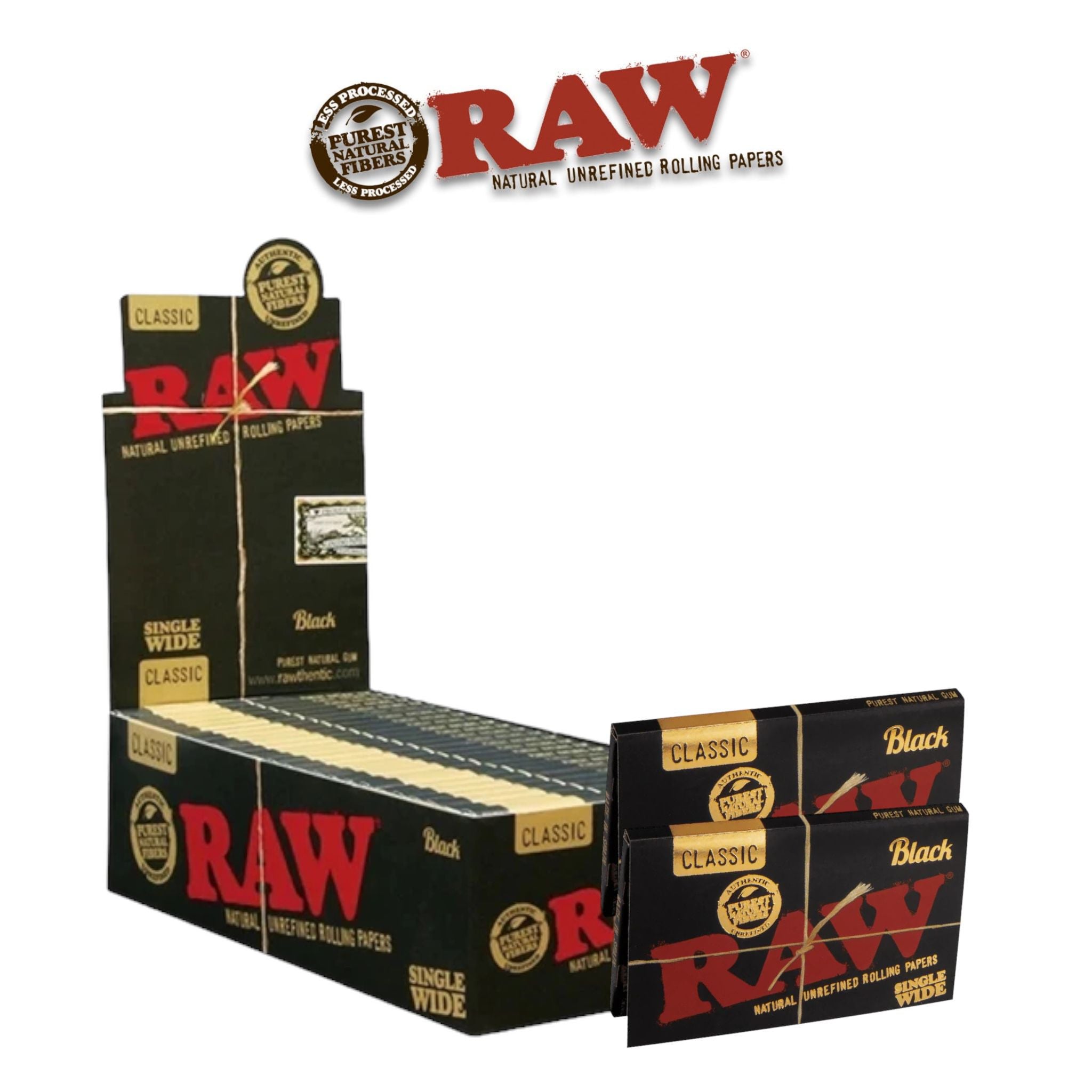 Raw Black Single Wide Papers- 25ct - Rolling Papers Raw wholesale supplier Aonecostumer