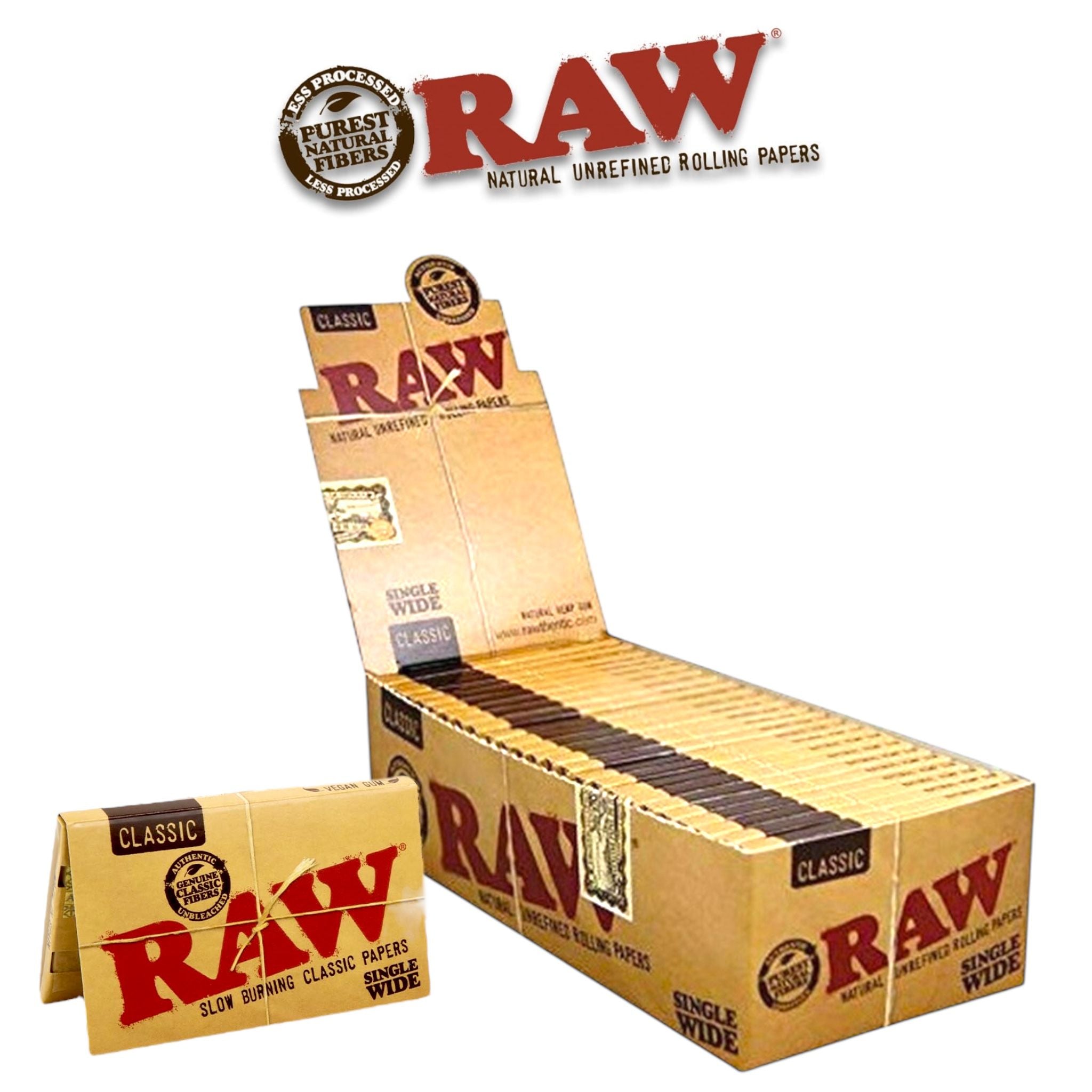 Raw Classic Single Wide Papers- 25ct - Rolling Papers Raw wholesale supplier Aonecostumer