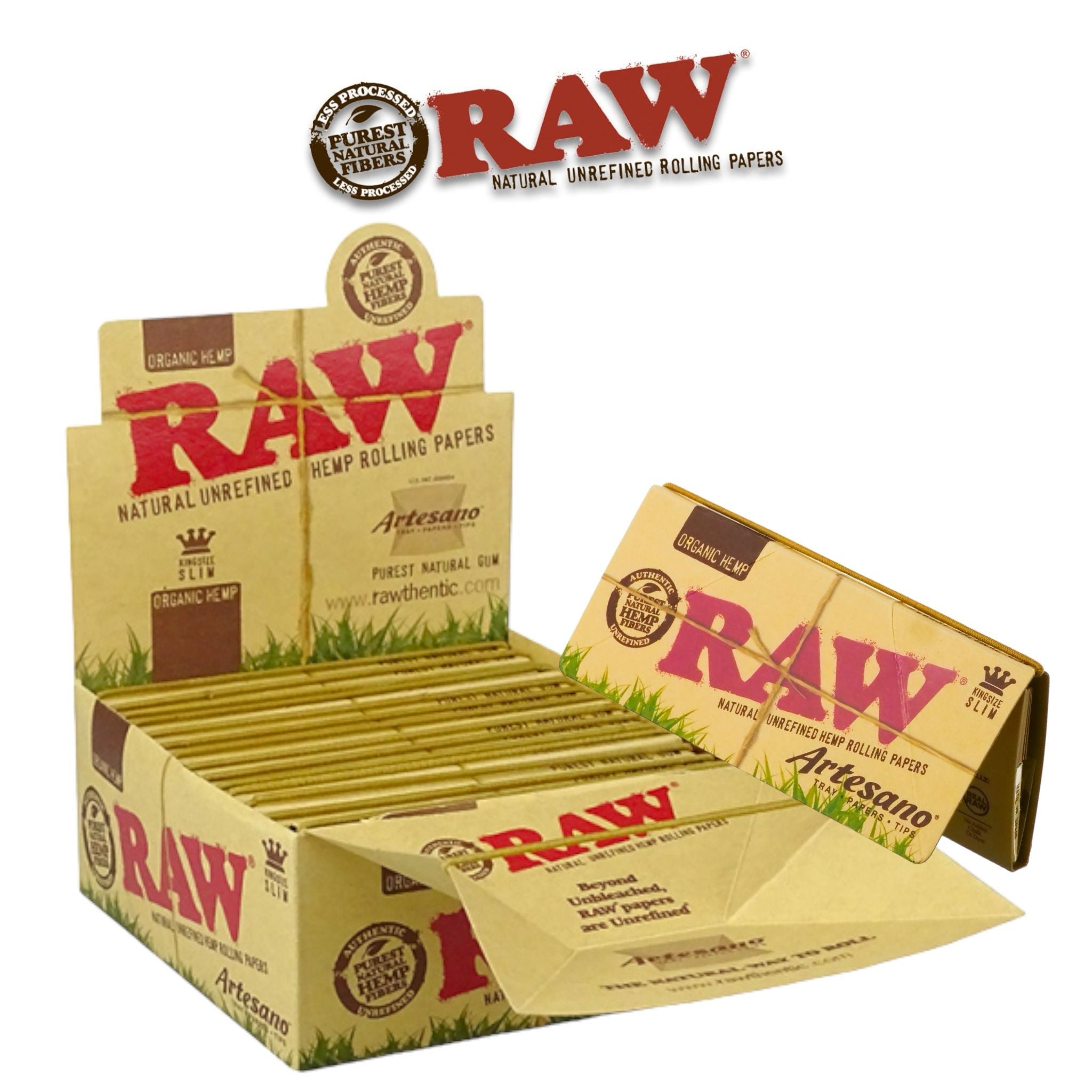 Raw Organic Papers Artesano King Slim-15ct - Rolling Papers Raw wholesale supplier Aonecostumer