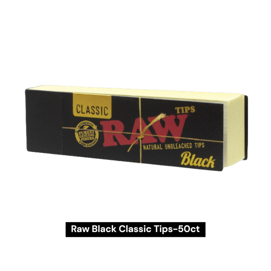 Raw Classic Tips Black-50ct - Rolling Papers Raw wholesale supplier Aonecostumer