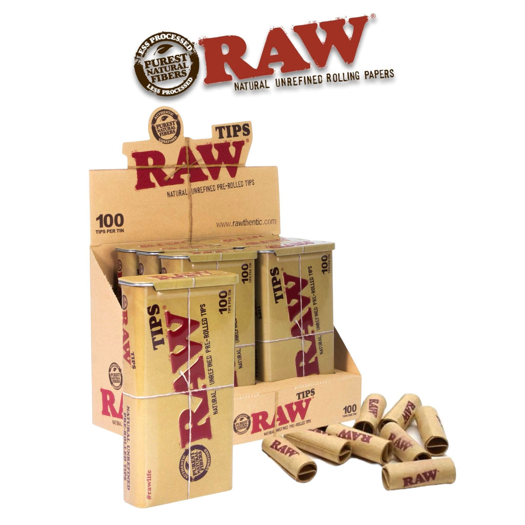 Raw Tips TIN pack-100ct - Rolling Papers Raw wholesale supplier Aonecostumer