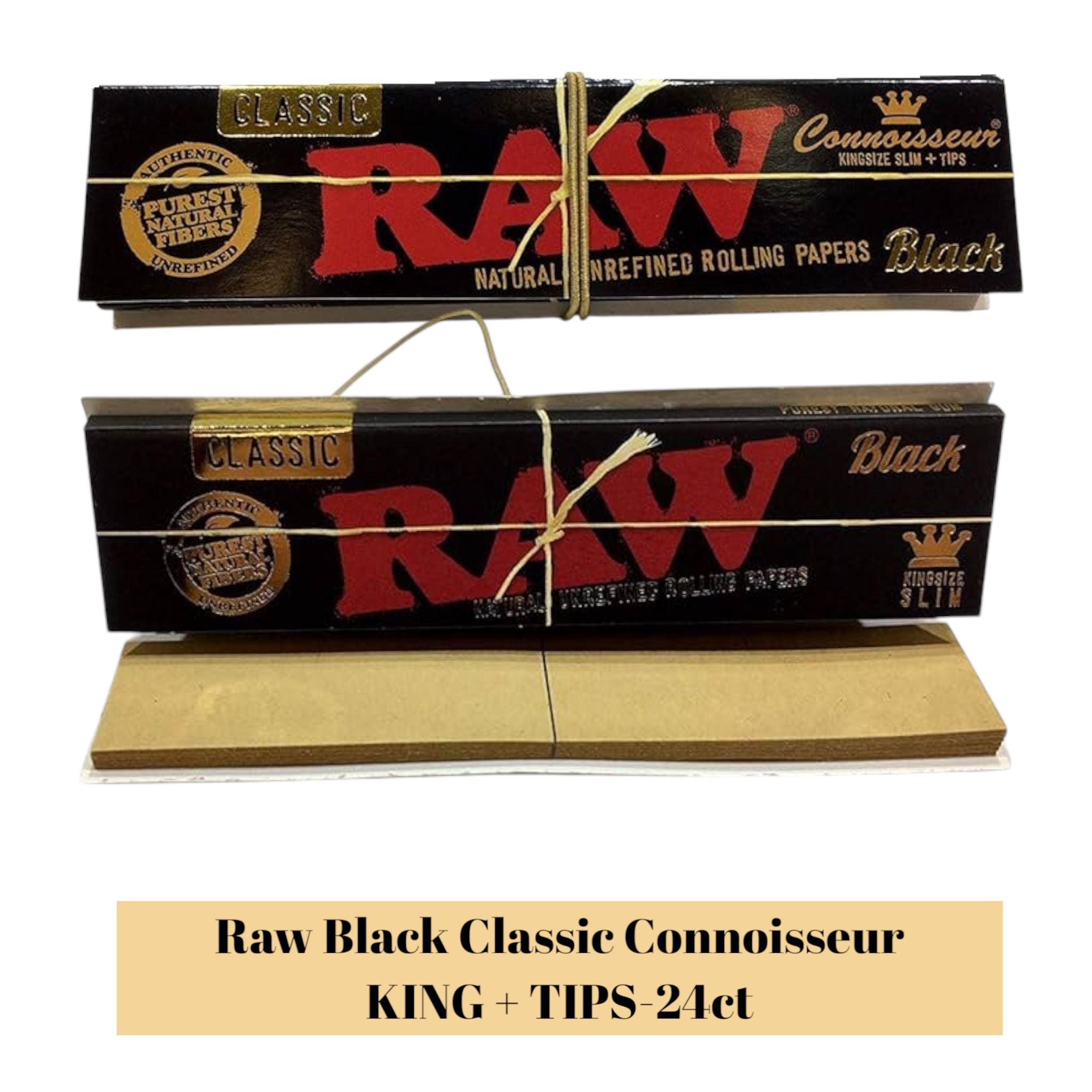 Raw Black Classic Connoisseur KING + TIPS-24ct - Rolling Papers Raw wholesale supplier Aonecostumer