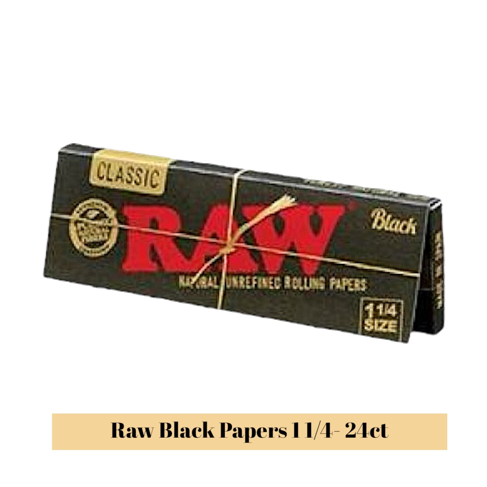 Raw Black Papers 1 1/4- 24ct - Rolling Papers Raw wholesale supplier Aonecostumer