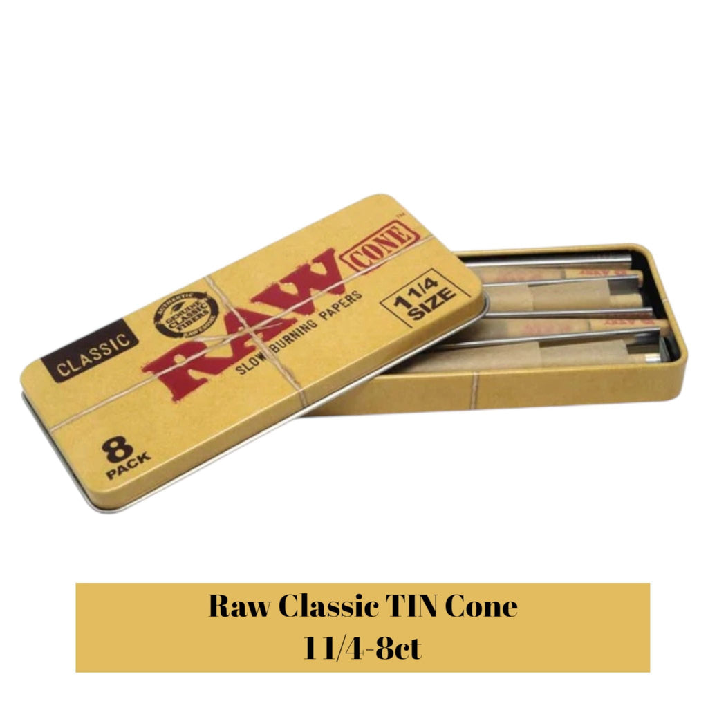 Raw Classic TIN Cone 1 1/4-8ct - Rolling Papers Raw wholesale supplier Aonecostumer