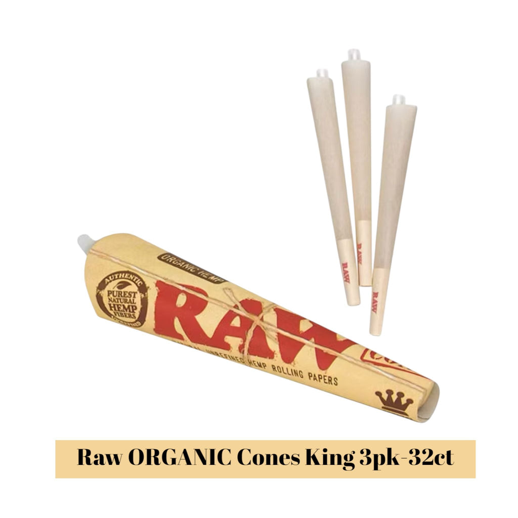 Raw ORGANIC Cones King 3pk-32ct - Rolling Papers Raw wholesale supplier Aonecostumer