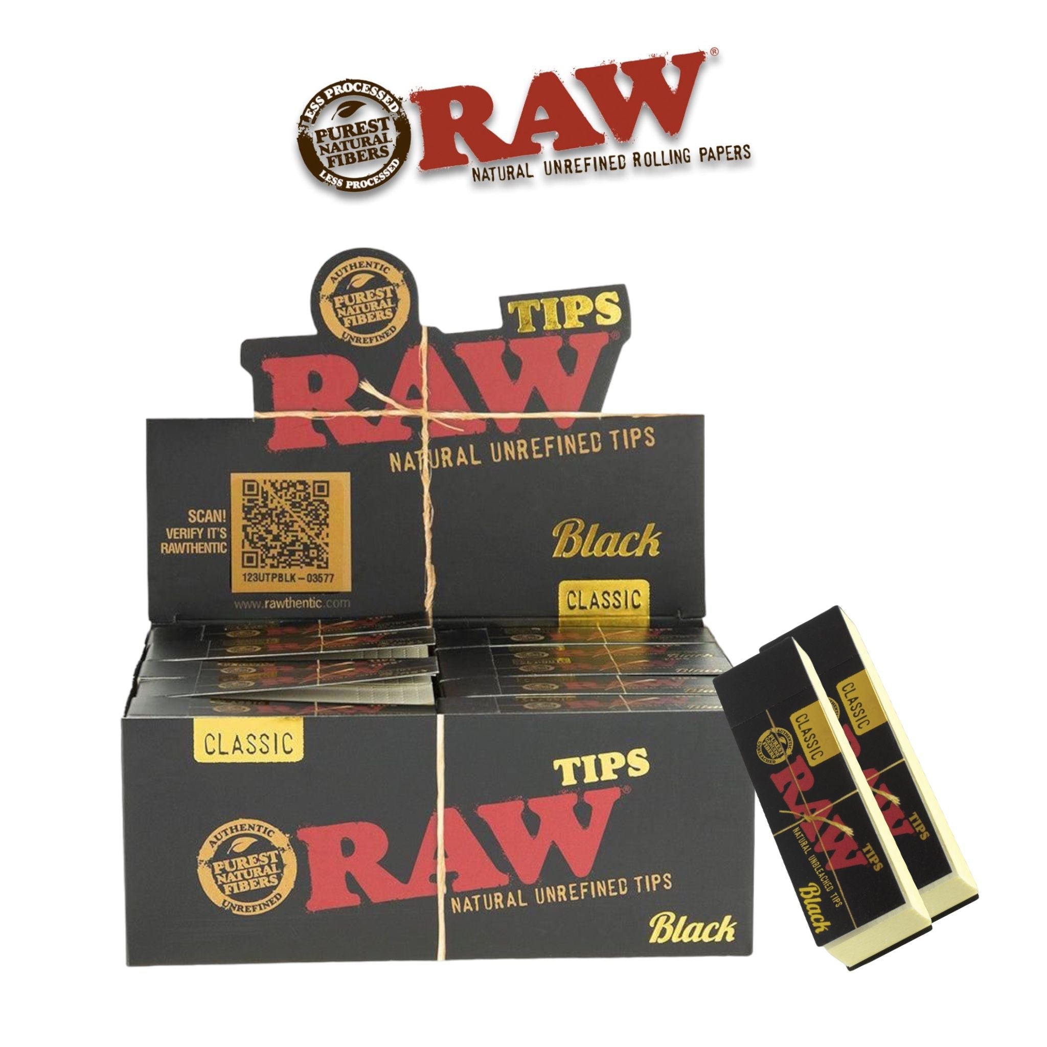 Raw Classic Tips Black-50ct - Rolling Papers Raw wholesale supplier Aonecostumer