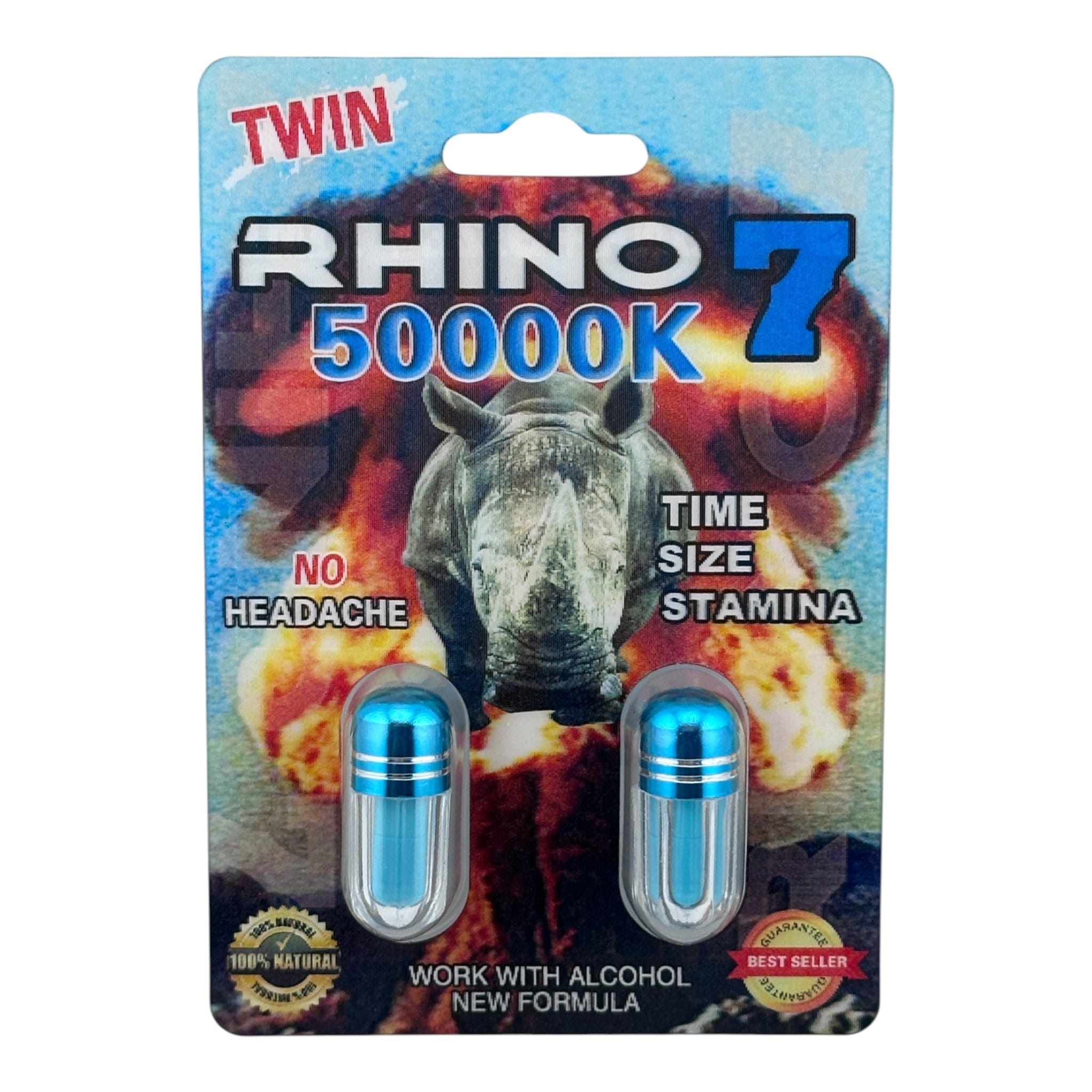 Rhino 7 50000K Twin Pack – 2 Pills - Pills Rhino wholesale supplier Aonecostumer