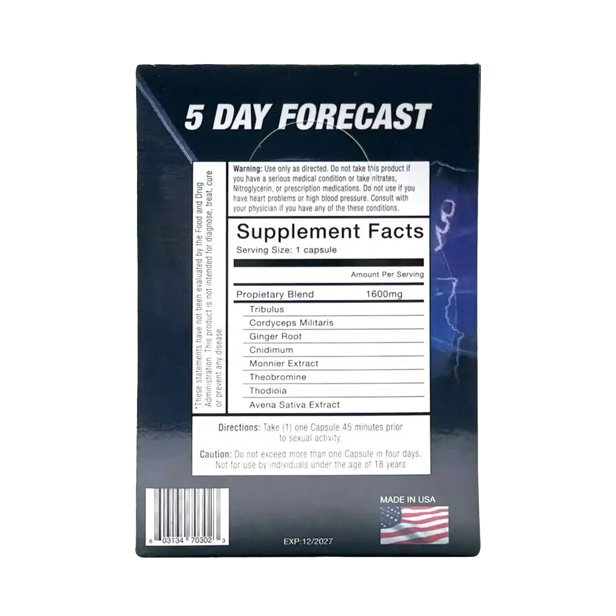 5 Day Forecast Pills – 24 x 1 ct. - Pills ThirstyRun.com wholesale supplier Aonecostumer