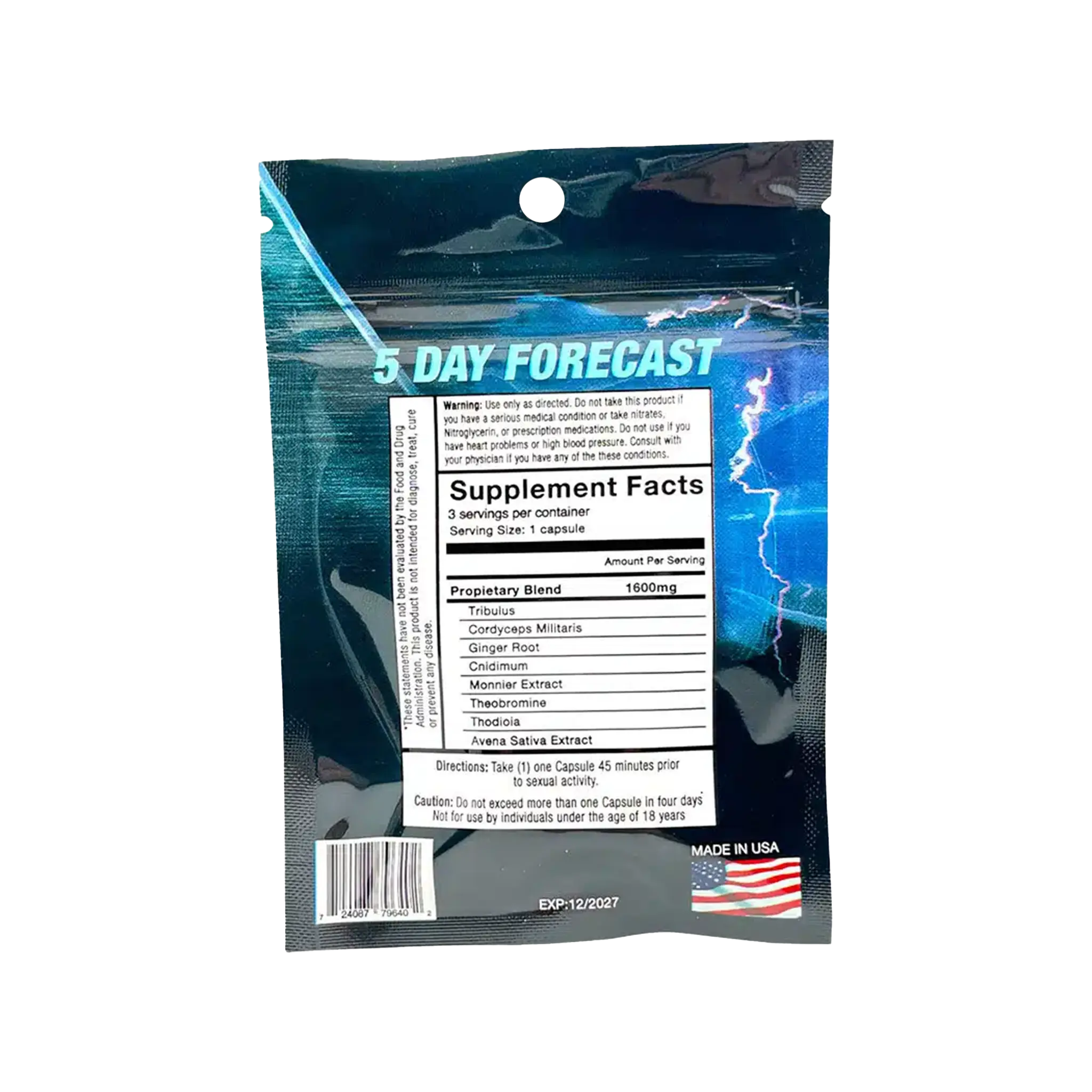 5 Day Forecast Pills – 24 x 1 ct. - Pills ThirstyRun.com wholesale supplier Aonecostumer