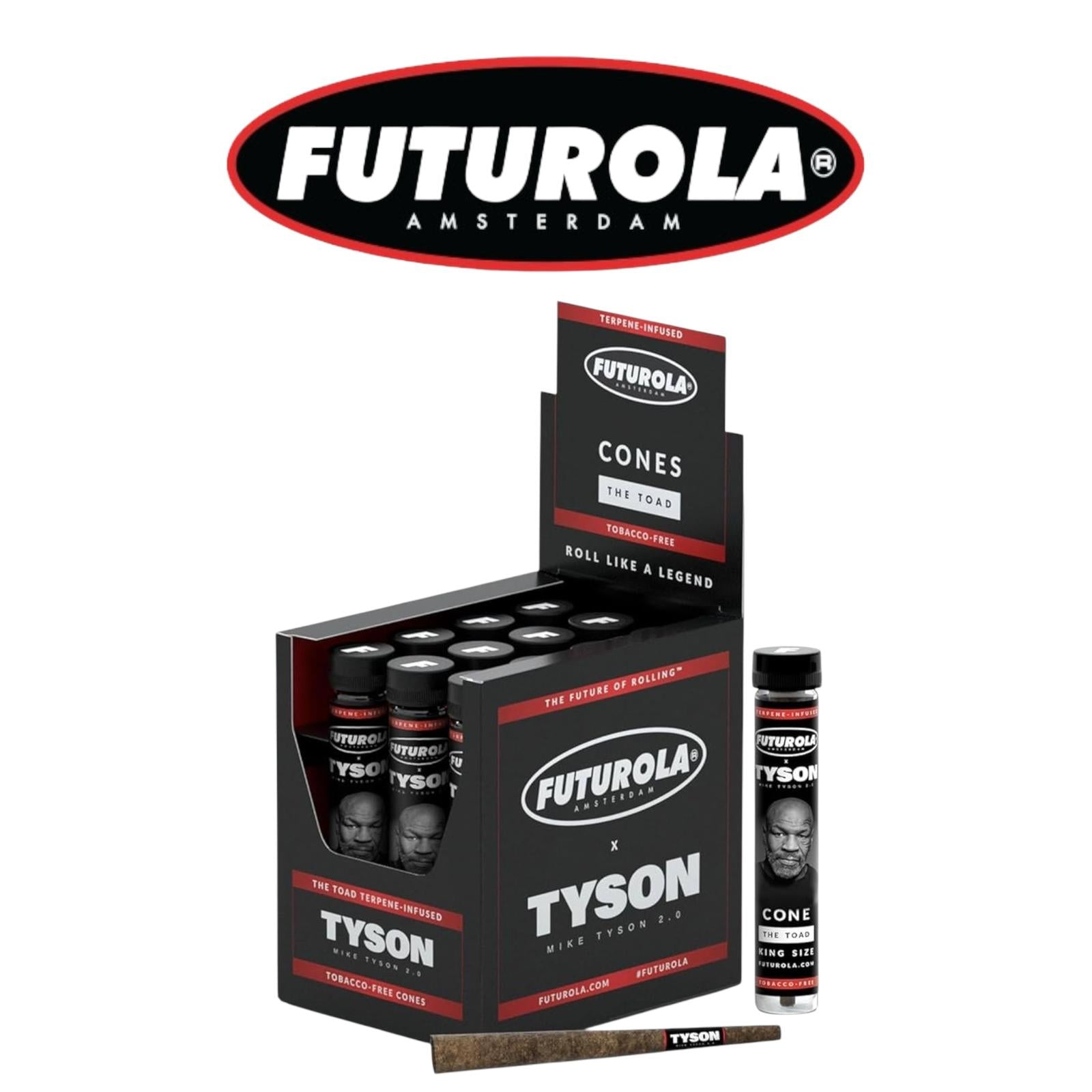 Futurola Tyson Cones- Toad Red 12ct - Rolling Papers Tyson wholesale supplier Aonecostumer
