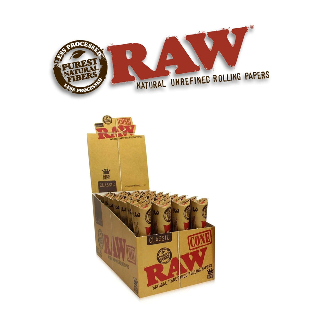 Raw Classic Cone Display King 3pk- 32ct Display - Rolling Papers Raw wholesale supplier Aonecostumer