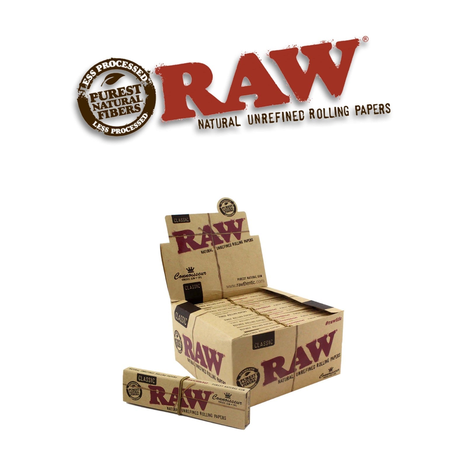 Raw Classic Connoisseur King Size Papers+Tips-24ct - Rolling Papers Raw wholesale supplier Aonecostumer