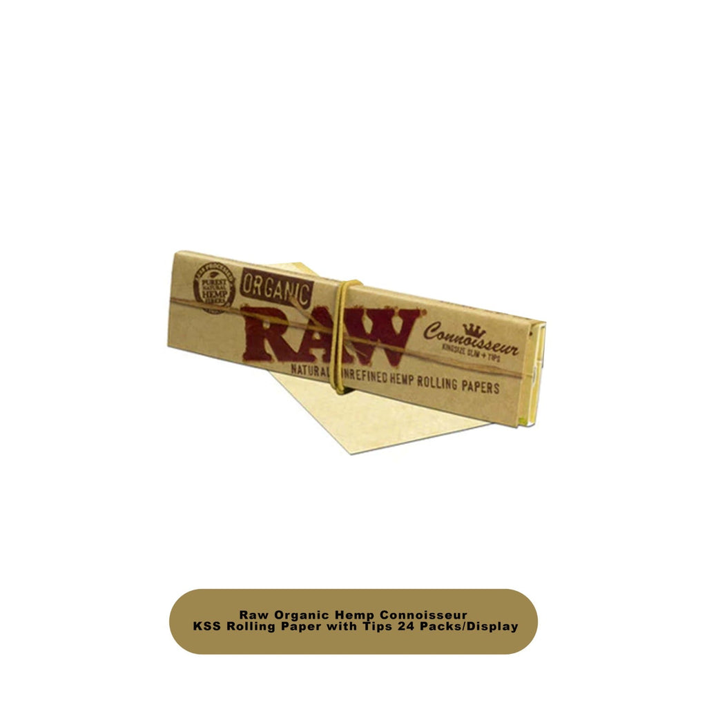 Raw Organic Hemp Connoisseur King Size Papers+Tips-24ct - Rolling Papers Raw wholesale supplier Aonecostumer