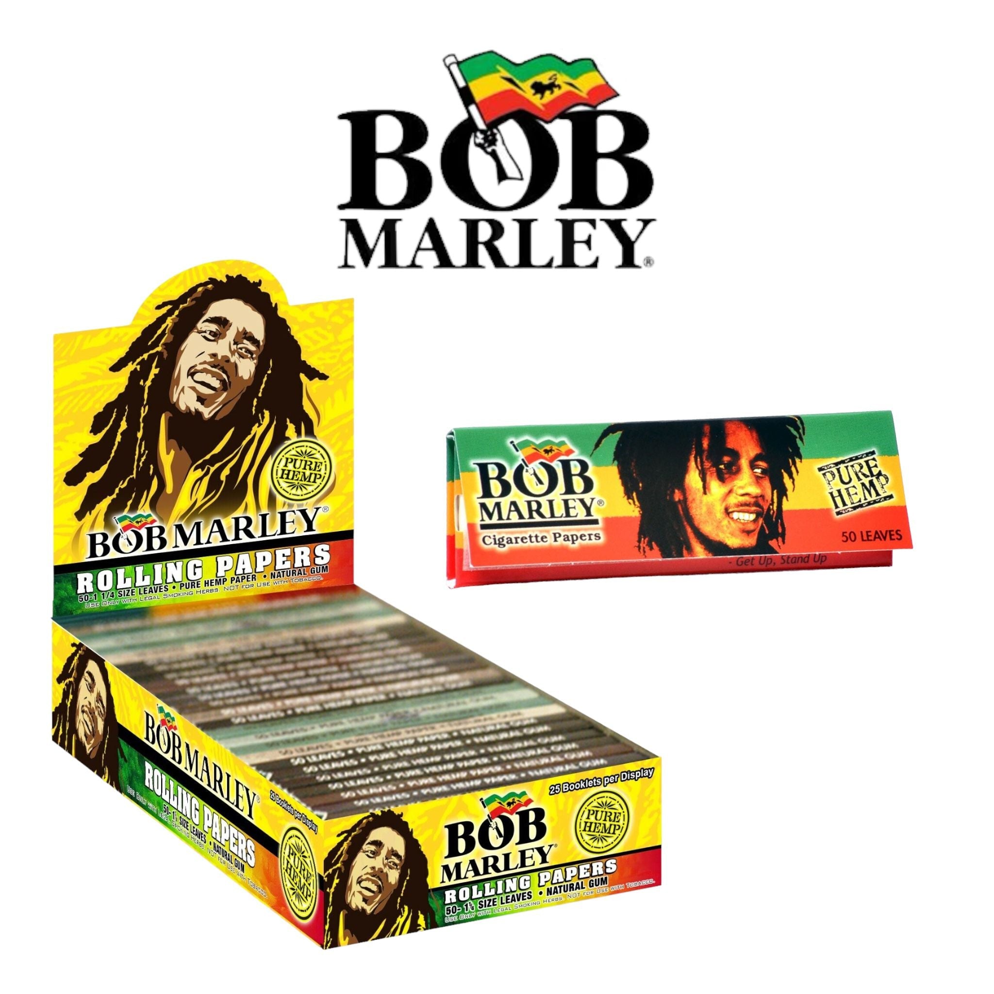 Bob Marley 11/4 Rolling Papers 50pk- 25ct - Rolling Papers Bob Marley wholesale supplier Aonecostumer