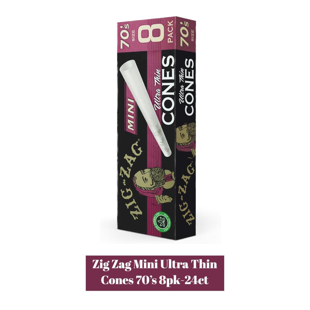 Zig Zag- Ultra Thin Cone Mini Size 70's - 8pack - Rolling Papers Zig Zag wholesale supplier Aonecostumer