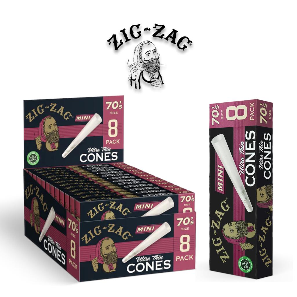 Zig Zag- Ultra Thin Cone Mini Size 70's - 8pack - Rolling Papers Zig Zag wholesale supplier Aonecostumer