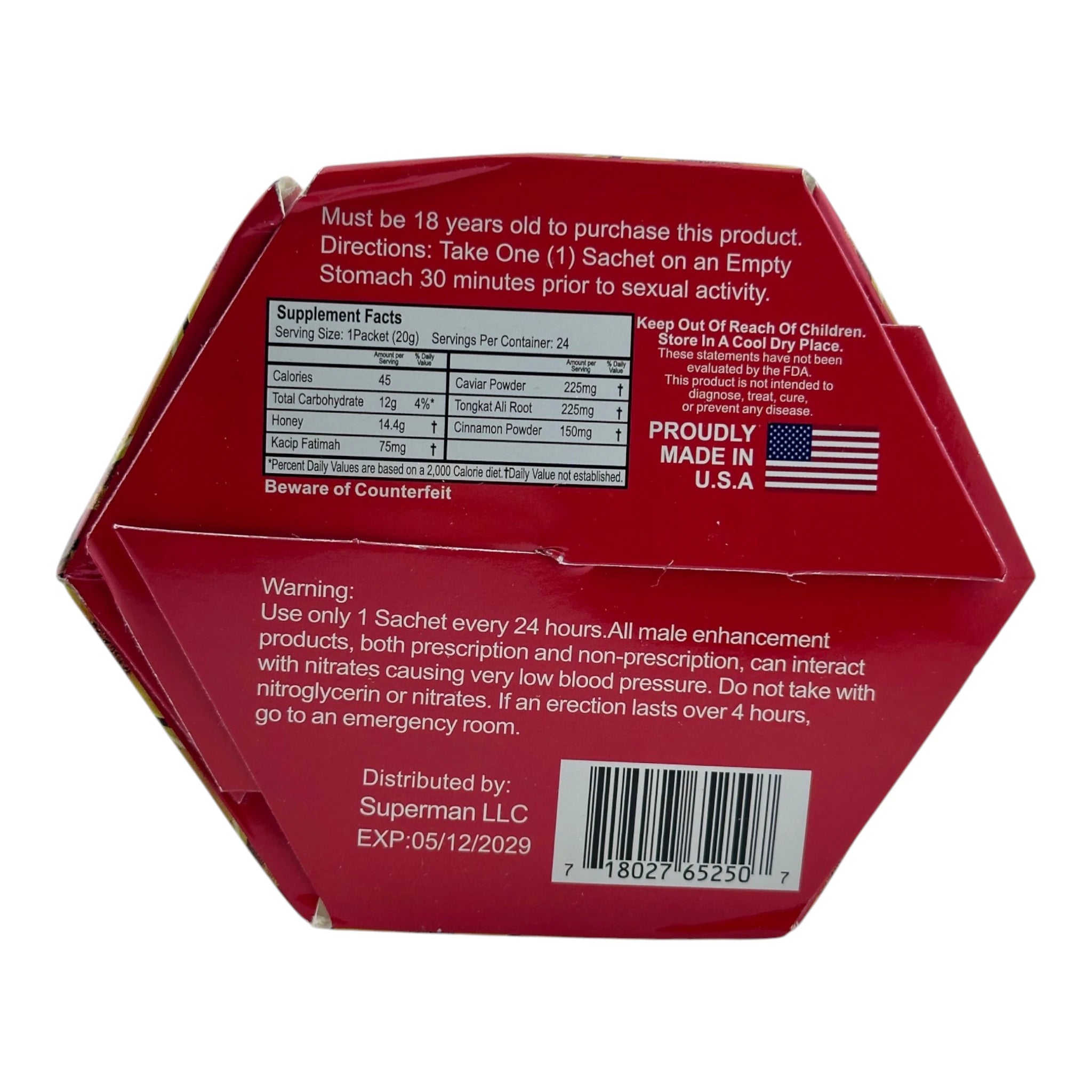Zoom Superman Honey – 24 Pack - Honey Packs Vigor Station wholesale supplier Aonecostumer