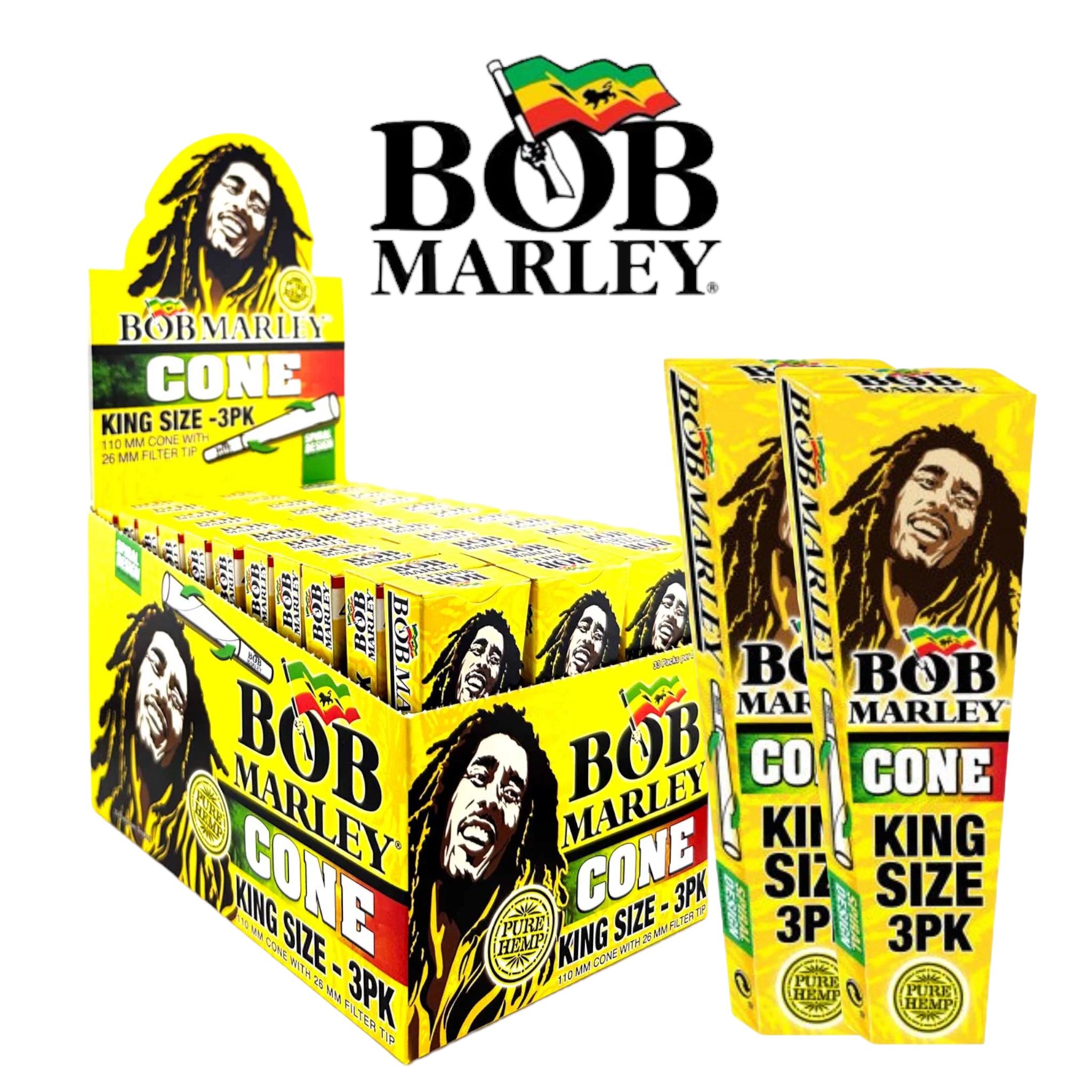 Bob Marley Cones King 3pk-33ct - Rolling Papers Bob Marley wholesale supplier Aonecostumer
