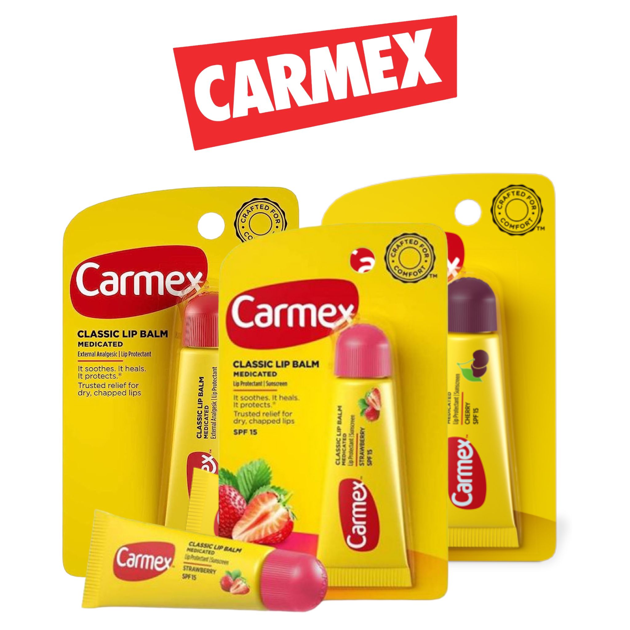 Carmex Lip Balm Tube 1pk Strawberry- 12ct - Personal Use Carmex wholesale supplier Aonecostumer