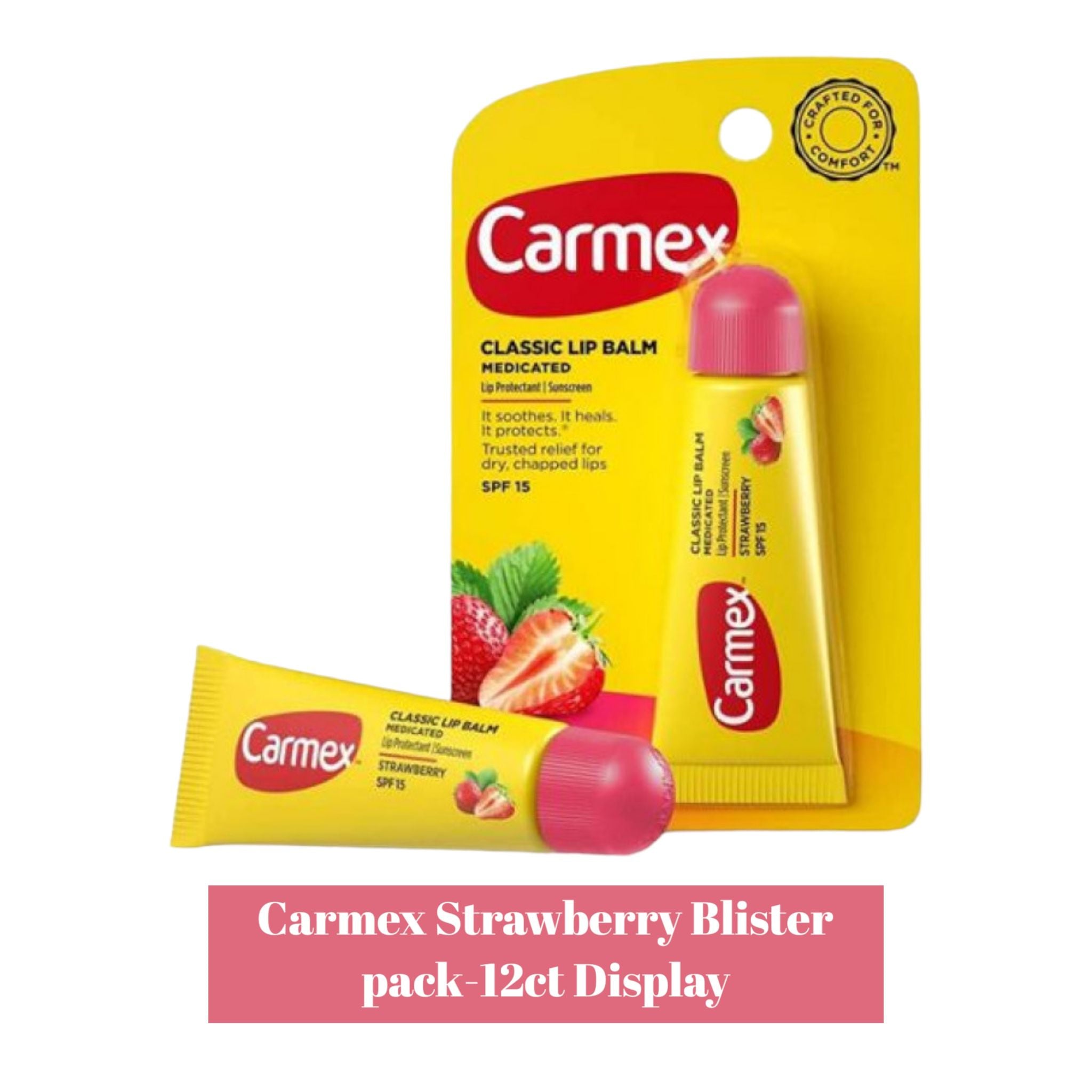 Carmex Lip Balm Tube 1pk Strawberry- 12ct - Personal Use Carmex wholesale supplier Aonecostumer