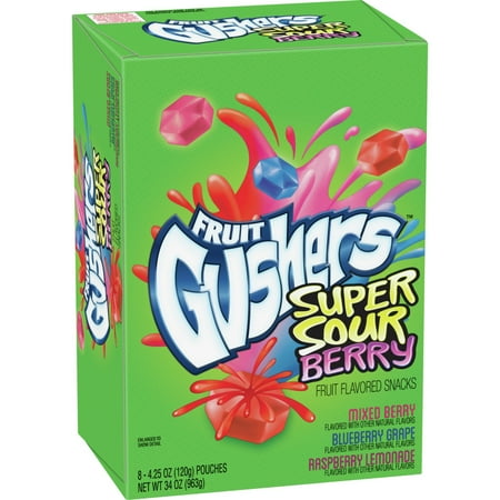 Gushers Super Sour Berry Fruit Flavored Snacks 8 Pack Gluten Free 4.25 Ounce - My Store wholesale supplier Aonecostumer