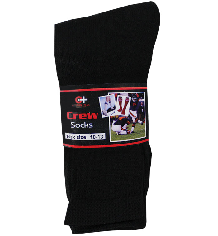 Crew Socks Black 12 Pairs - Socks Aonecostumer wholesale supplier Aonecostumer