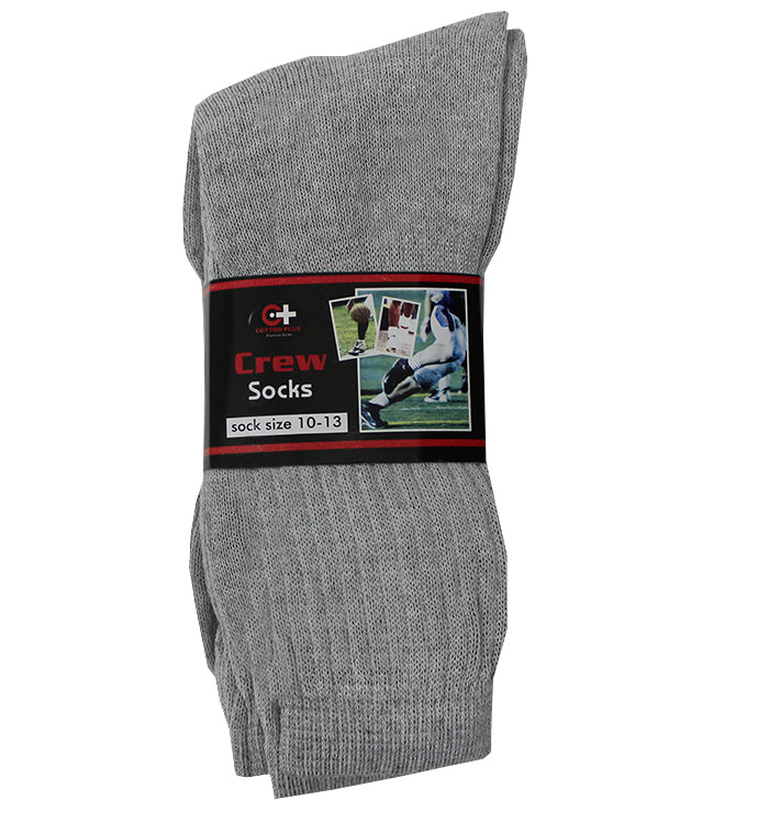 Crew Socks Gray 12 Pairs - Socks Aonecostumer wholesale supplier Aonecostumer
