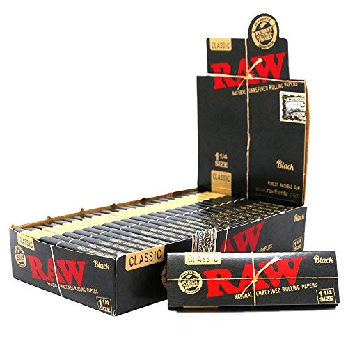 RAW Papers Black 1 1/4 oz (Pack of 24) - Rolling Papers RAW wholesale supplier Aonecostumer