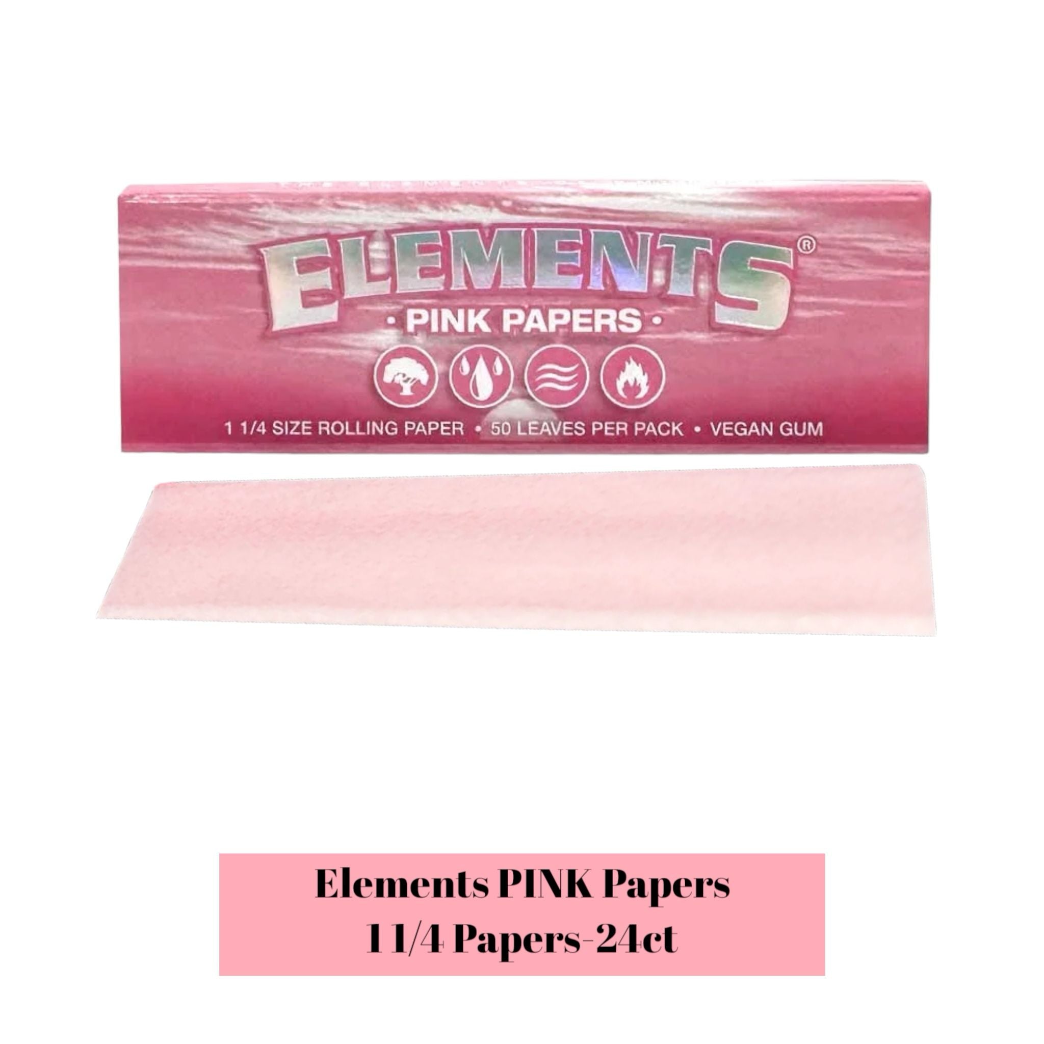 Elements Rolling Paper PINK 1 1/4 - 25ct - Rolling Papers Elements wholesale supplier Aonecostumer