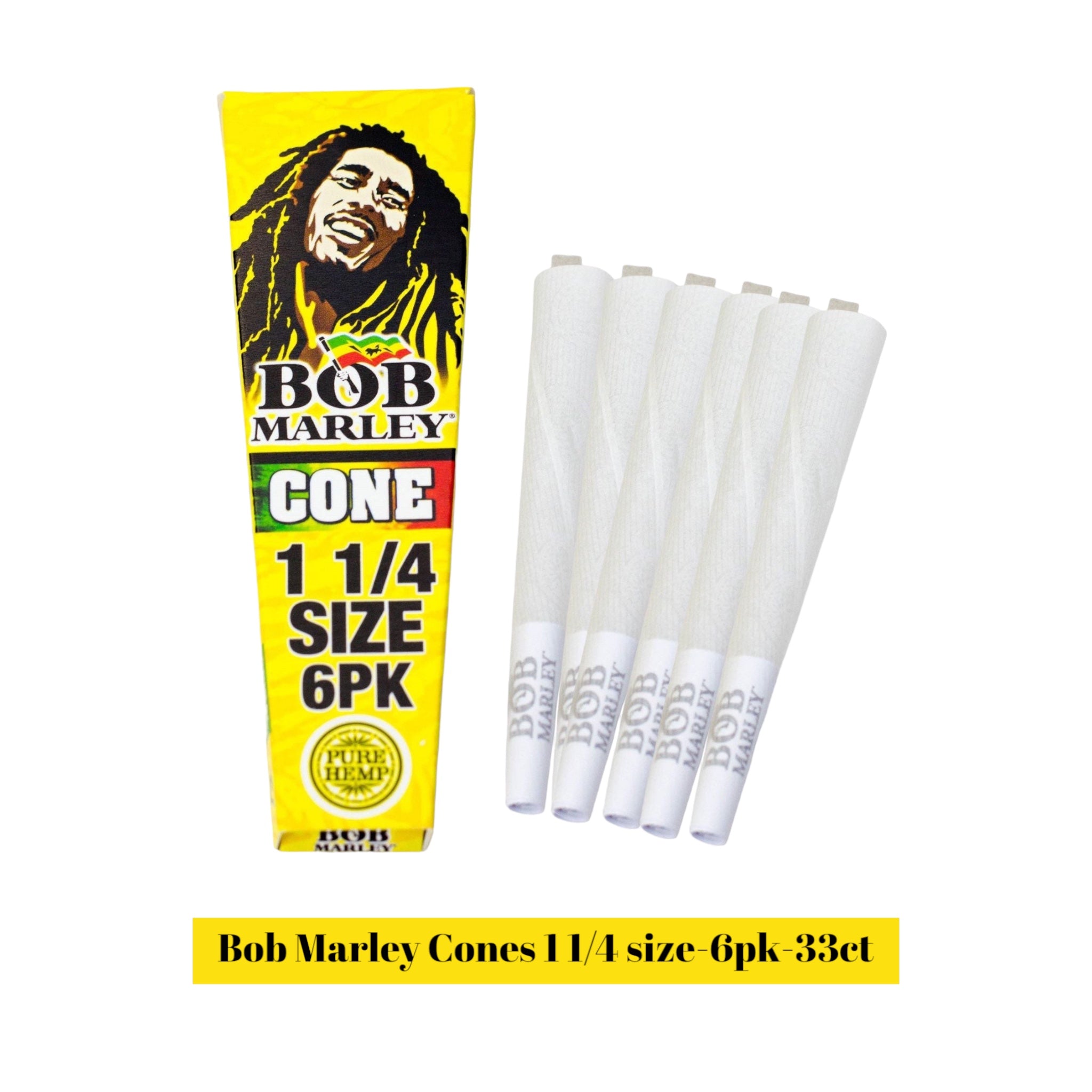 Bob Marley 11/4 Cone 6pk- 32ct - Rolling Papers Bob Marley wholesale supplier Aonecostumer